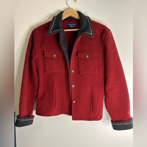 Cabela's Jackets & Blazers - Tasha Polizzi for Cabelas Button Gray & Burgundy Ladies Large Coat